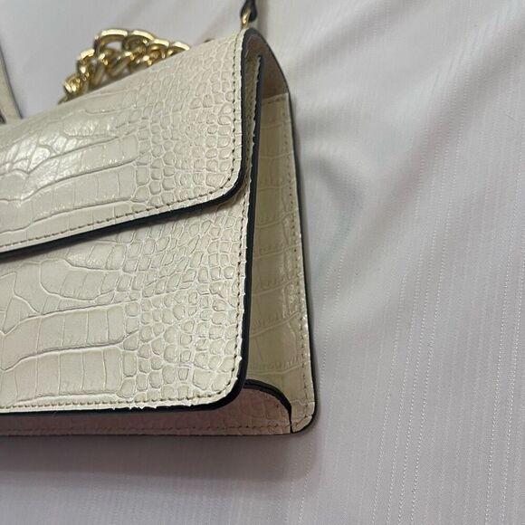 House of Harlow 1960 Handbag Croc Embossed Italian Leather Ivory - Picture 5 of 14